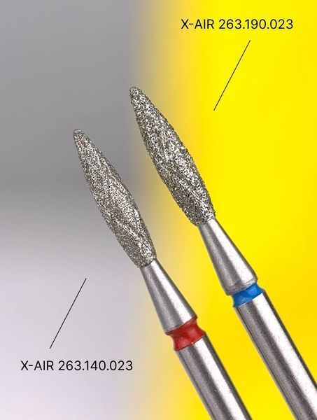 Фреза алмазна macrO X-AIR, "полум'я безпечне", червона насічка, d 023  X-AIR 263.140.023 фото