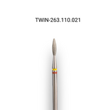 Фреза алмазна macrO TWIN, "полум'я безпечне", жовто-червона насічка, d 021 TWIN-263.110.021 фото