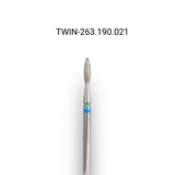 Фреза алмазна macrO TWIN, "полум'я безпечне", синьо-зелена насічка, d 021 TWIN-263.190.021 фото
