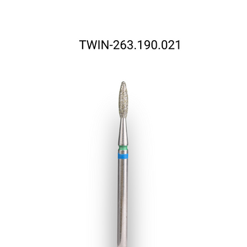 Фреза алмазна macrO TWIN, "полум'я безпечне", синьо-зелена насічка, d 021 TWIN-263.190.021 фото