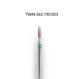 Фреза алмазна macrO TWIN, "полум'я безпечне", синьо-зелена насічка, d 023 TWIN-263.190.023 фото