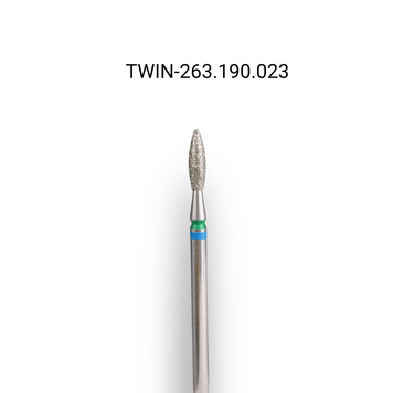 Фреза алмазна macrO TWIN, "полум'я безпечне", синьо-зелена насічка, d 023 TWIN-263.190.023 фото