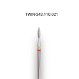 Фреза алмазна macrO TWIN, "полум'я гостре", жовто-червона насічка, d 021 TWIN-243.110.021 фото
