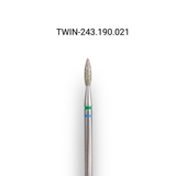Фреза алмазна macrO TWIN, "полум'я гостре", синьо-зелена насічка, d 021 TWIN-243.190.021 фото