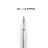 Фреза алмазна macrO TWIN, "полум'я гостре", синьо-зелена насічка, d 023 TWIN-243.190.023 фото