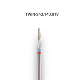 Фреза алмазна macrO TWIN, "полум'я гостре", червоно-синя насічка, d 018 TWIN-243.140.018 фото