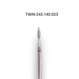 Фреза алмазна macrO TWIN, "полум'я гостре", червоно-синя насічка, d 023 TWIN-243.140.023 фото
